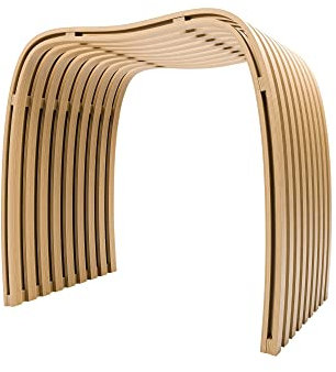 Schulte tabouret de salle de bain 46 x 40 x 30 cm siège ergonomique avec lattes incurvées, bambou