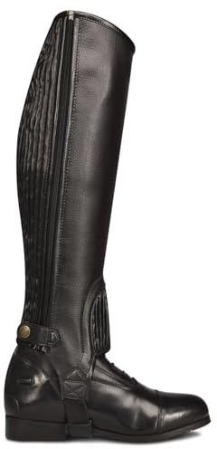 Ovation Women's EquiStretch II Half Chaps - Synthetic Leather Riding Chaps w/Ribbed Stretch Panels & Reinforced Inner Patch, X-Large
