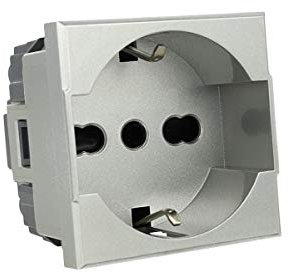 Presa Schuko 2P+T 16A, Compatibile con Bticino Axolute (Grigio)