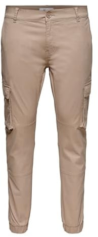 Only & Sons Herren Cargo Hose ONSCAM Stage 6687 - Tapered Fit - Grau W27-W38, Größe:33W / 34L, Farbe:Chinchilla 22016687
