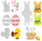 Bluelves Stanzschablonen Ostern, 4 Stück Scrapbooking Stanzschablone, Ostern Prägeschablonen Stanzformen, Metall Schneiden Schablonen Osterhase/Box/Ostereier/Huhn, für DIY Fotoalbum Karten Handwerk