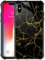 iPhone Xs Case,Black Yellow Marble Floor iPhone X Cases for Girls Boys,Customesize Pattern Design Shockproof Anti-Scratch Hard PC Back Case for Apple iPhone X/XS