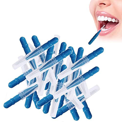 Weiche Interdentalbürsten, Zahnstocher, Zahnseidebürste, Nachfüllpackung, Zahnstocherreiniger, Reinigungswerkzeug, Blau, 50 Stück