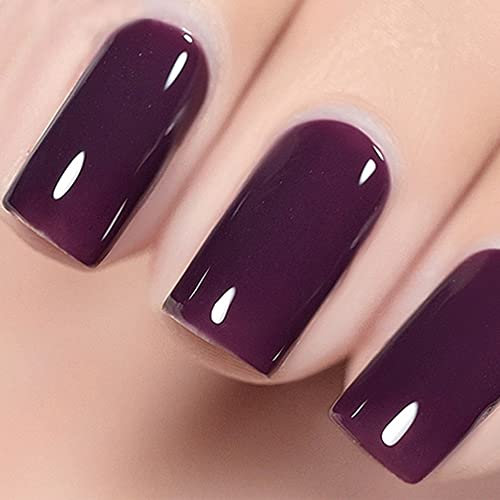 Vishine Jelly Crystal Clear Purple Gel Nail Polish Soak Off UV LED Nail Lamp Needed Transparent Purple Color Home Manicure Art Gel Polish, 15ml #16