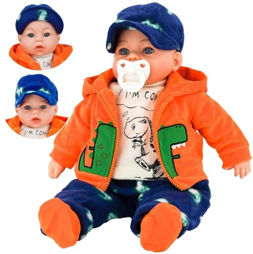 Bibi Doll – lebensechte große Babypuppe mit Schnuller und Geräuschen, 45,7 cm (18 Zoll)