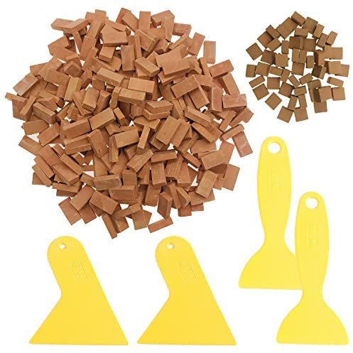 Cayway 300 Stück Mini Scale Ziegel Miniatur Ziegelsteine, 2 Größe Mini Simulation Ziegel Ziegelrot Backsteine Ziegelsteine für DIY Puppenhaus Ziegel Diorama Fairy Garten Dekoration