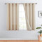 TOPICK Leinen Vorhänge Gestreifte Gardinen mit Ösen Modern Beige Leinenoptik Vorhang Wohnzimmer Privarsphäre Gardine Lichtfilterung Ösenschal mit Streifen Muster 2er Set H145xB130cm Braun auf Beige