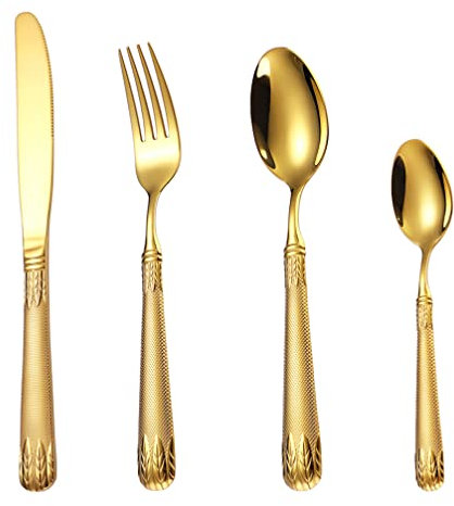 Edelstahl Besteck Satz 1 Gold, Hitzebeständig, für Restaurant und Zuhause
