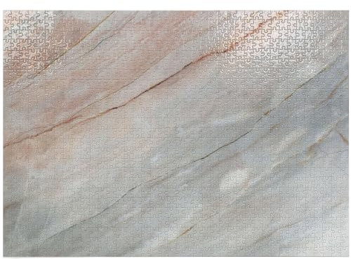 ABAKUHAUS Marmor Puzzle, Onyx Scratches, Heirloom-Qualität lustige Aktivität für die Familie langlebiger Karton, 1000 Stücke, Peach Pale Grau