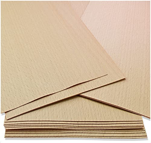 Mprofi MT® 15-16 Furniere Buche - Furnierholz - Bastelholz Platten - Furnier Zum Aufbügeln - Furnierstreifen für DIY - Holzfurnier Echtholz Perfekt für Bastelholz, Modellbau, Kreativ - FB/15-16