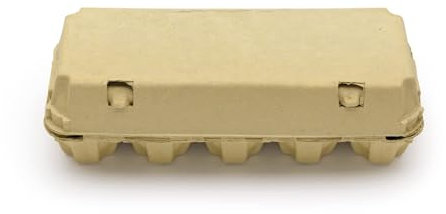 Eivolution EcoPack 10er Eierschachtel für Hühnereier in den Größen S, M & L - Biologisch Abbaubar - Platzsparend stapelbare Eierkartons - Gelb - 70 Stück