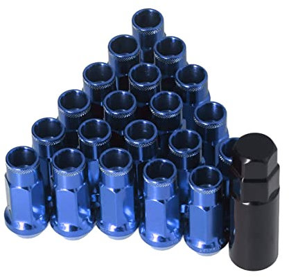 KIMISS Radmuttern, Universal 20 Stück M12x1,25 Metall Radmuttern Universal Autozubehör(Blau)