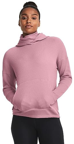 Under Armour Damen Waffle Funnel Hoodie, (697) Pink Elixir / Misty Purple, XS