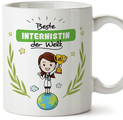 Mugffins Tasses pour INTERNE - En Allemand - Cadeau original pour INTERNE femme - Bester der Welt - 11 oz / 330 ml