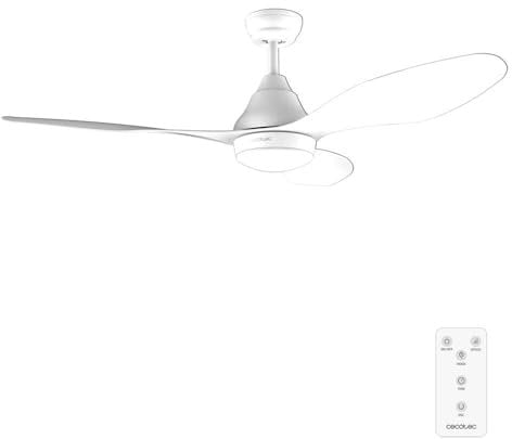 Cecotec Ventilador de Techo con Luz EnergySilence Aero 5200 White. 62W, Diámetro 48” con Luz, 3 Velocidades y Temporizador