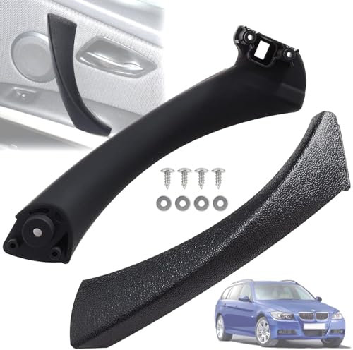 Twowinds - Compatibel mit BMW 3er-Serie E90 E91 E92 E93 Türgriff Innen Rechts - E90 Türgriff Innen Beifahrer - Griff und Griffverkleidung für 316 318 320 323 325 328 330 335 (2005-2011) - Schwarz