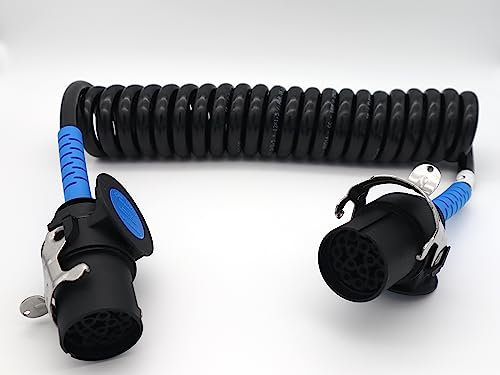 Sertplas Cable en espiral ADR de 15 pines/24 V, bobina eléctrica con enchufe, protección contra torceduras, longitud de trabajo de 4 metros