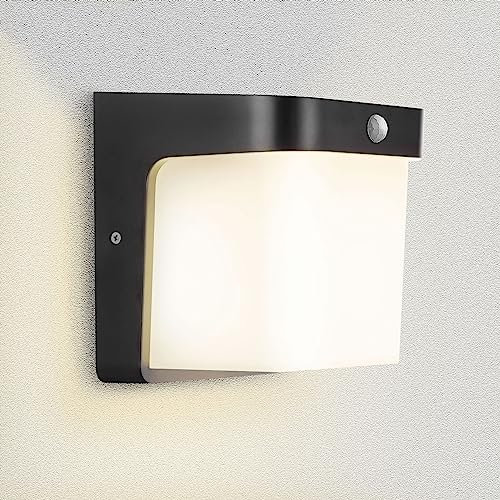 max K O M F O R T Aussenleuchte Aussenwandleuchte mit Bewegungsmelder Schwarz E27 Fassung für LED geeignet Wandlampe 1703A1-BK