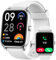 Smartwatch Damen Herren mit Telefonfunktion & Alexa, 1,8 Fitnessuhr mit Herzfrequenz SpO2 Stress Schlafmonitor, Schrittzähler Uhr, 100 Sportmodi, IP68 Wasserdichte Sportuhr für Android iOS Weiß
