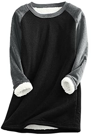 Generic Winter Pullover Für Damen Pullover Oversize Damen Wollpullover Damen Geschenke Für Herren Weihnachten Ladies Gifts Festliche Kleidung Damen Weihnachten(3-Black,3XL)