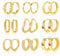 ALEXCRAFT Ohrringe Set Gold, 9 Paar Multipack Creolen Gold Set 14k Echt Vergoldete Creolen Kleine für Damen, Zirkonia Knorpel Piercing Ohrringe Gold Creolen Eckig Oval Herz Chunky Klobig Kreolen