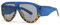 OSAGAMA Vintage Übergroße Sonnenbrille Ovale Pilot Brille Oversized Sunglasses für Damen Herren Schwarz (Blau)