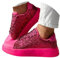 Minetom Damen Pailletten Sneaker Glitzer Schuhe Flache Low Outdoor Laufschuhe Schnürsenkel Walkingschuhe Sportschuhe A Rosa Rot 37 EU