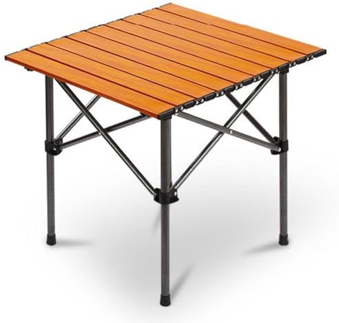 Mesa De Camping Portátil De Acero Al Carbono Y Aleación De Aluminio Mesa De Picnic Plegable con Bolsa De Transporte Fácil para Cocinar Al Aire Libre, Playa (Color : A, S : 53 * 53 * 50cm)