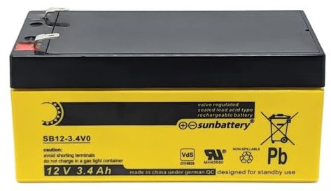 Sun Battery SB12-3.4V0 12V 3,4Ah Blei Akku AGM mit VDs