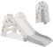 Kids Slide, Toddler First Slide for Indoor, Freestanding Slides for Kids White and Grey, Folding Kids Soft Play Equipment