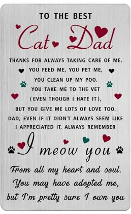 Richesele Cat Dad Gifts - Best Cat Dad Card from Cat - Birthday Card from Cats to Dad - Fathers Day Christmas Card from Cats