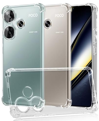SineOrdo Funda Xiaomi Poco F6 5G Carcasa, Xiaomi Poco F6 5G Fundas Ultrafina Silicona TPU Gel Cover Suave Móvil Case - Transparente