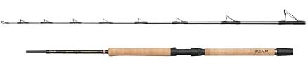 Penn Regiment IV Pro Bootsrute, Salzwasserangler Angeln Seefisch Kabeljau, Aal, Barsch, Seelachs, Makrele, Hai, Starkes Leichtgewicht & Vielseitig, Silber, 2.10m schnelle beidhändige Rute