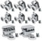 Zythrem 8Pcs Shower Door Rollers for Curved Door 25mm Replacement Shower Door Wheels Chrome Shower Runners with Anti-Collision Block and Screws Shower Roller Wheels for Curved Glass Doors 4-6mm Glass