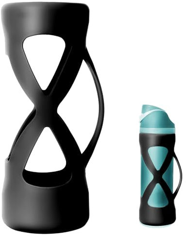 Silicone Water Bottle Boot for Owala 24 oz, Silicone Case with Handle, Anti-Slip Protective Sleeve Protector, Reduce Damage and Provide Comprehensive Protection for FreeSip(Black)