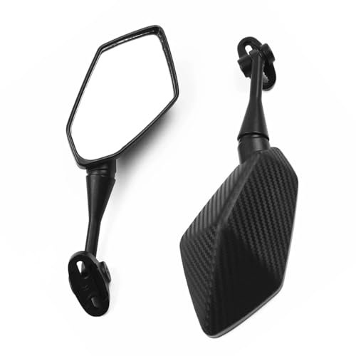 ELDVSUA Motorrad Rückspiegel Für Für Ninja300 Für Ninja250 Für H2R Für ZX-10R Für ZX-6R Für Ninja Für ZX-14R Spiegel Motorrad Rückspiegel Motorradspiegel Motorrad Spiegel(Carbon-a)
