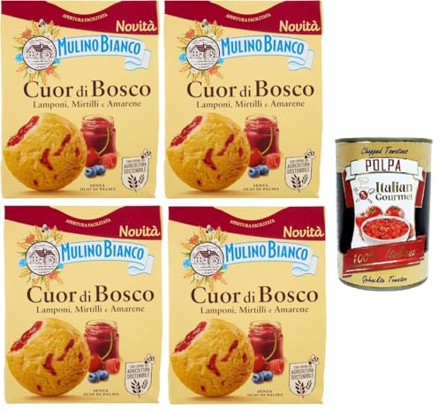 Mulino Bianco Biscotti Cuor di Bosco Kekse von Cuor di Bosco 4x300gr + Italian Gourmet polpa 400g