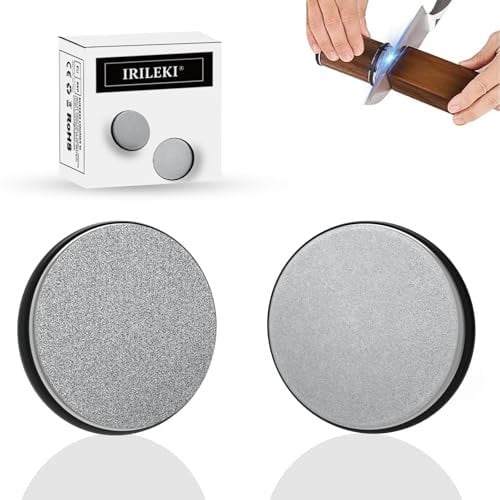 Ersatzscheiben für Rollmesserschärfer, Rollender Messerschärfer Scheibe Zubehör, Werkzeugsatz für Rollmesserschärfer für Küchenmesser (Metrisches Gewinde: M12) -Diamant 400# +1000# (2 Stücks)