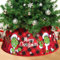 SilverChry Jupe de Sapin de Noël Grinch, Cache Pied Sapin de Noel,Jupe pour Arbre de Noël avec Rouge Paillettes 60×40cm,Collier de Sapin de Noël,Décoration Pied Sapin de Noël,Anneau Sapin Noël