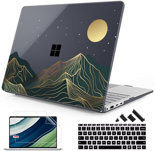 Mektron Case for 13.8 Microsoft Surface Laptop 7 Windows 11 AI PC 2024 Surface Laptop 13.8 Inch Cover Fits Model 2036, Keyboard Cover +Screen Protector +Dust Plugs, Abstract Mountain C112