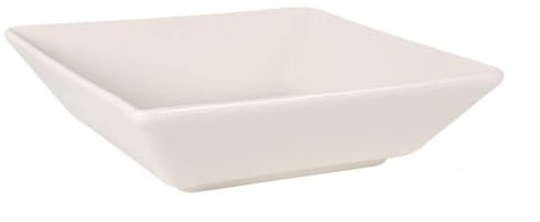 Assiettes carrées de 24 pièces WANG, plats creuses à soupe, pâtes desserts en porcelaine blanc - Longueur 17 x largeur 17 x Hauteur 4,5 cm