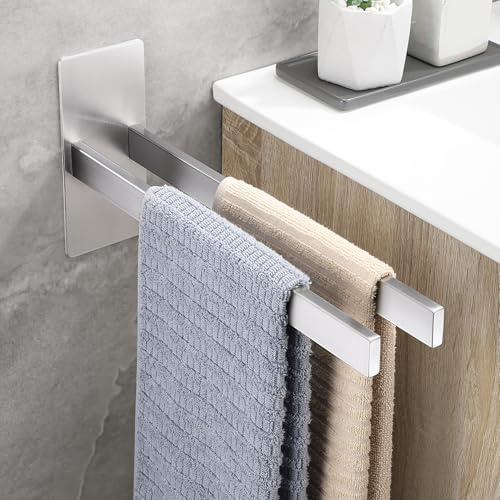 OETAMS Handtuchhalter Ohne Bohren Doppelt Silber Selbstklebend Handtuchstange Bad Badetuchhalter 304 Edelstahl Hantuchhalterung Wand Handtuchhalter Zweiarmig