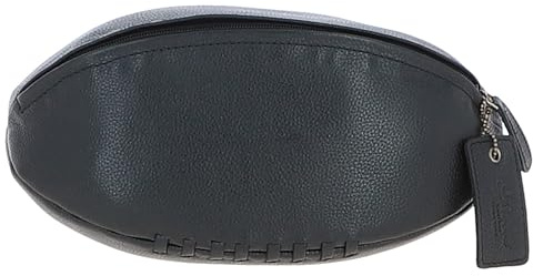 Ashwood Leather Rugby Ball Washbag for Men, Toiletry Bag, Travel Grooming Kit, Vintage Sports-Inspired Shape with Zip Closure, Gold Hardware – Gift for Travellers & Sports Fans: Q-40 (Black)