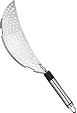 CHICAMPERA Handheld Stainless Steel Strainer Pot Drainer Frying Pan Strainer Handle for Pasta Vegetables Kitchen Use