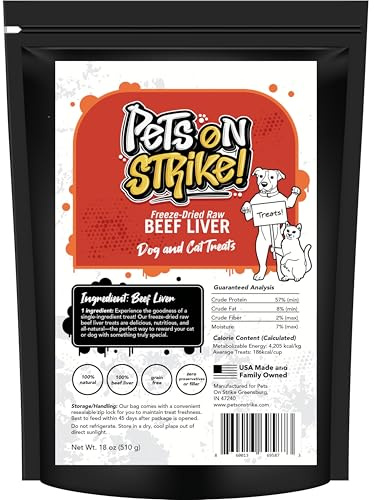 PETS ON STRIKE Single Ingredient Freeze Dried Beef Liver Dog Treats, 18 oz