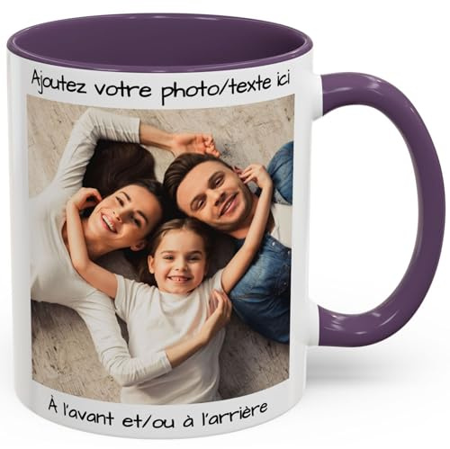 Tazza personalizzata con immagine o Scritta dei tuoi caricamenti, tazza personalizzata, tazza in ceramica adatta al microonde e alla lavastoviglie, 325 ml