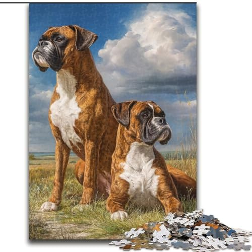 1000 Pieces Jigsaw Puzzle For Adults Teens Boxer Dog, Fun Activity for Home, Rainy Days Toys, Birthday Gifts (Size 26x38cm)
