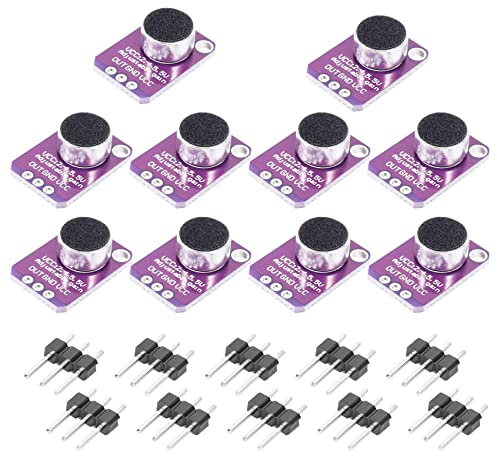 Harewtwy 10 PCS Electret Microphone Amplifier Adjustable MAX4466 Module Microphone Preamplifier Breakout Board for