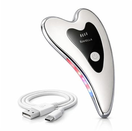Electric Gua Sha Face Massager with Red and Blue Light | Facial Sculptor, For Face Neck and Body, Heated Beauty Device, EMS and Vibration