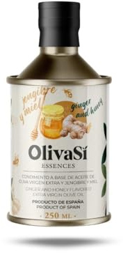 OLIVA SÍ Aceite de Oliva Virgen Extra Aromatizado con Jengibre y Miel, Lata 250 ml | Aove Gourmet para ensaladas, wok, salmón y finishing